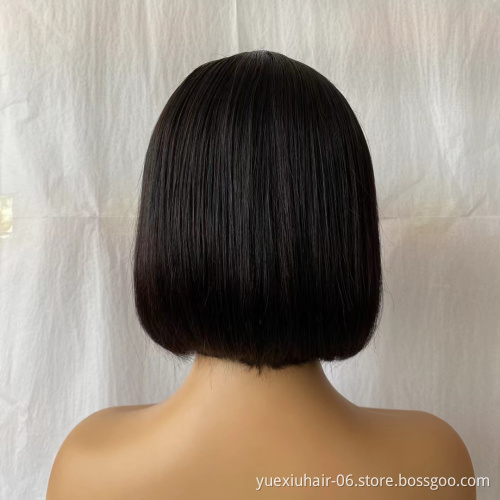 Fashion  8 Inch Peruvian Human Hair 4*4 Straight Bob Wigs Short Human Hair Bob Peruvian Wigs